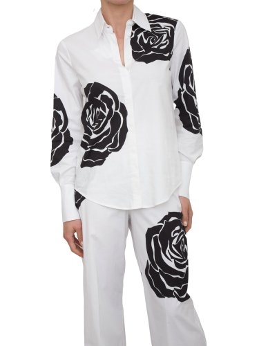 Женская рубашка с длинным рукавом BLUGIRL CAMICIA REG POP STR STAMPATO BIANCO