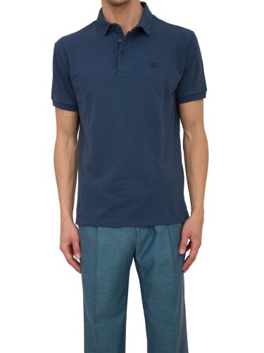 Мужское поло ETRO POLO ROMA PRINTED UNDERCOLLAR BLU