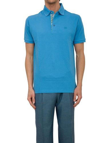 Мужское поло ETRO POLO ROMA PRINTED DETAILS AZZURRO