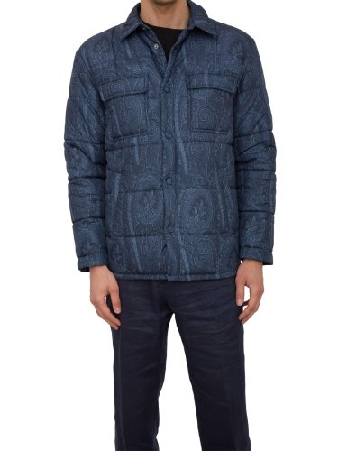 Мужская куртка ETRO PADDED OVERSHIRT W/GROS DETAILS BLU