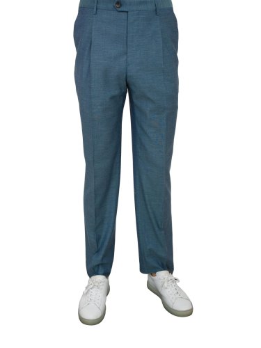 Мужские повседневные брюки ETRO TROUSERS SINGLE PLEAT AZZURRO