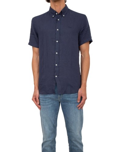 Мужская рубашка с коротким рукавом BOSS Shirts BLU