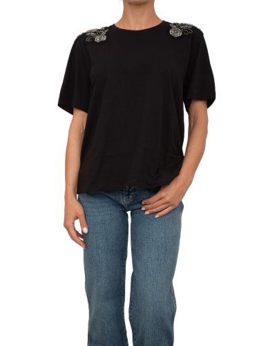 Женская футболка BLUGIRL T-SHIRT  CON PATCH RICAMATI NERO