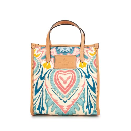 Женская сумка с ручками ETRO SHOPPING GLOBETROTTER STAMPA MANDALA 22X24X14 FANTASIA