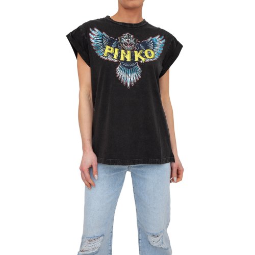 Жіноча футболка  PINKO Jersey NERO