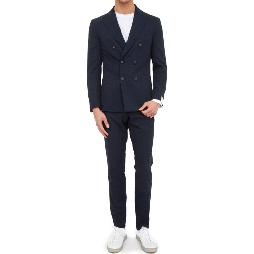 Мужской классический костюм ELEVENTY ABITO DOPPIO PETTO PANT JOGGER BLU