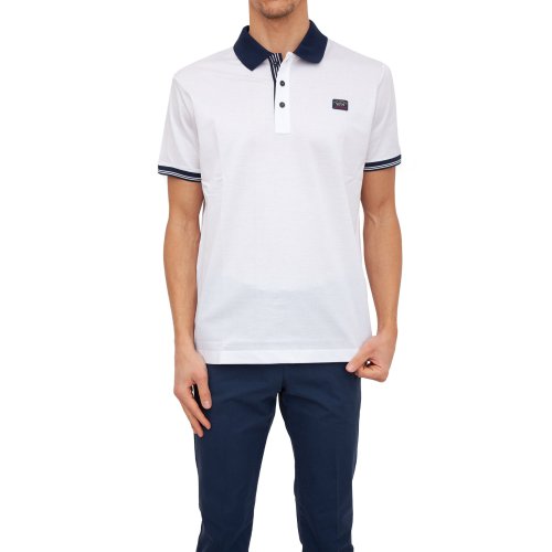 Мужское поло PAUL&SHARK POLO IN COTONE BIANCO