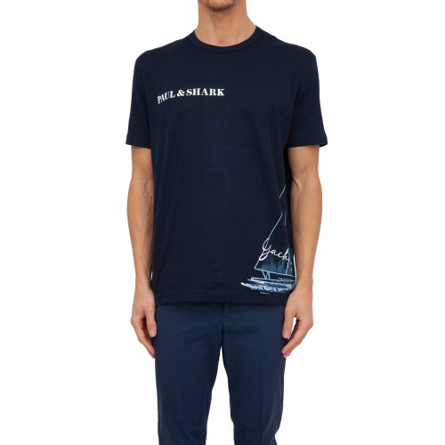 Мужская футболка PAUL&SHARK T-SHIRT IN COTONE BLU