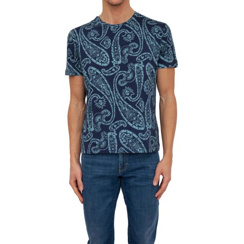 Мужская футболка ETRO T-SHIRT ROMA M/C BLU