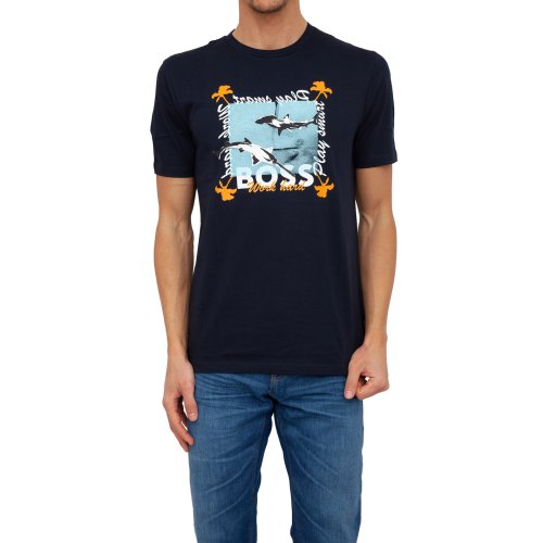 Мужская футболка HUGO BOSS Jersey BLU