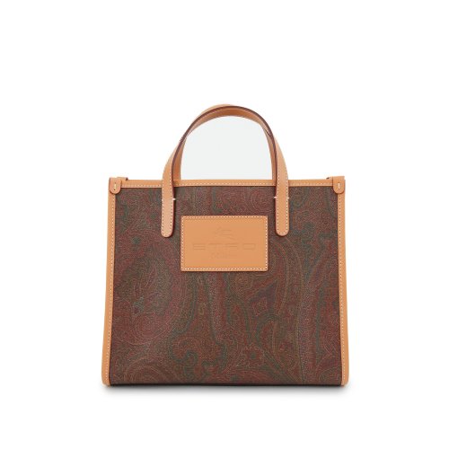 Женская сумка с ручками ETRO SHOPPING GLOBETROTTER BOOK PAISLEY C.27X23X14 FANTASIA