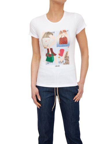 Женская футболка LIU JO T-SHIRT MODA M/C BIANCO