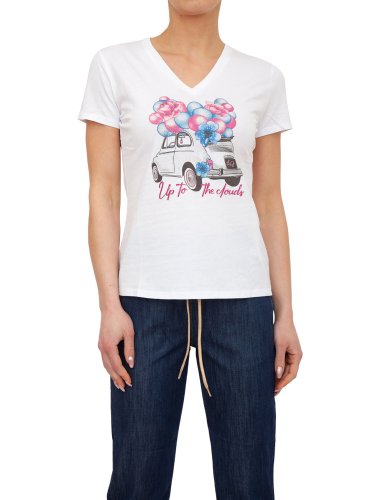 Женская футболка LIU JO T-SHIRT MODA M/C BIANCO