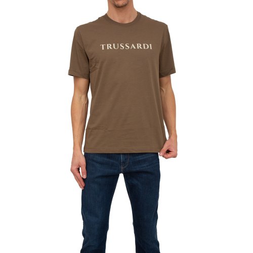 Чоловіча футболка TRUSSARDI T/SHIRT LETTERING PRINT COTTON JERSEY 30/1 VERDE