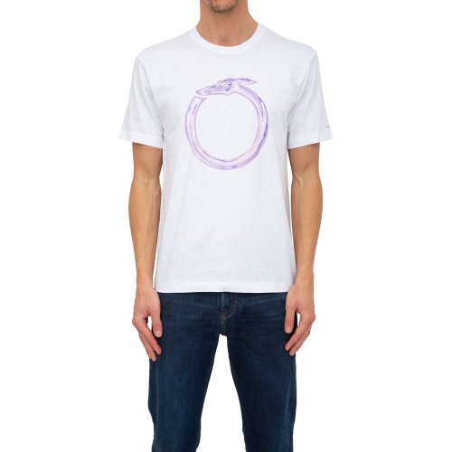 Чоловіча футболка TRUSSARDI T-SHIRT GREYHOUND HEATMAP PRINT COTTON JERSEY 30/1 BIANCO