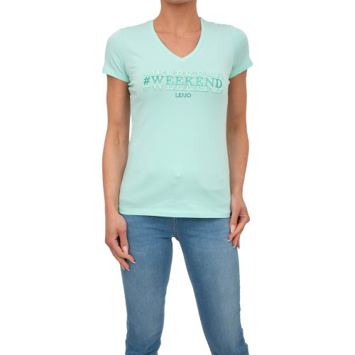 Женская футболка LIU JO T-SHIRT M/C ACQUAMARINA