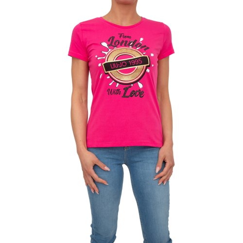 Женская футболка LIU JO ECS T-SHIRT M/C FUXIA