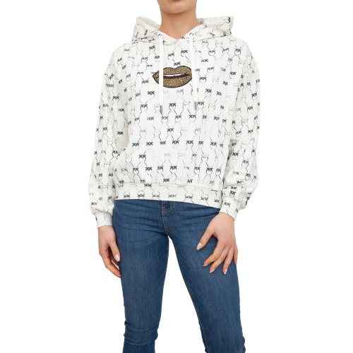 Жіноча толстовка PINKO Maglia tagliata BIANCO