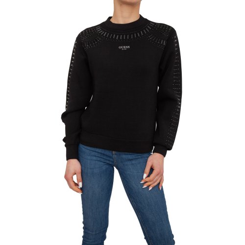 Жіноча толстовка GUESS JEANS FELPE MANICA LUNGA NERO