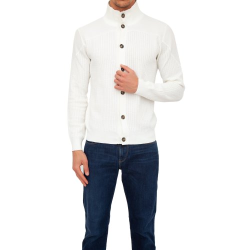 Мужской кардиган PAOLO PECORA Maglia Cardigan BIANCO