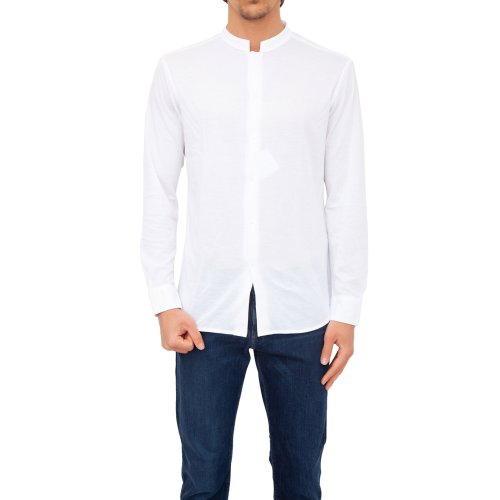 Чоловіча сорочка з довгим рукавом PAOLO PECORA Camicia Jersey BIANCO