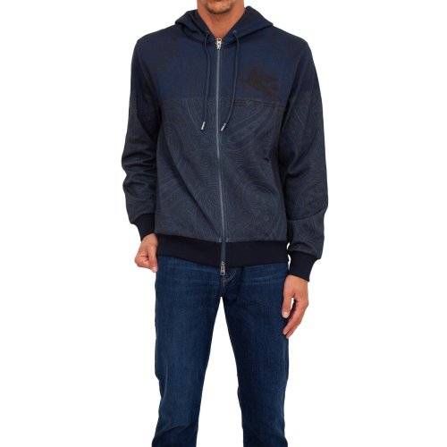 Чоловіча толстовка ETRO FELPA CAPPUCCIO BLU