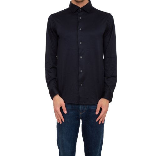 Чоловіча сорочка з довгим рукавом EMPORIO ARMANI CAMICIA BLU