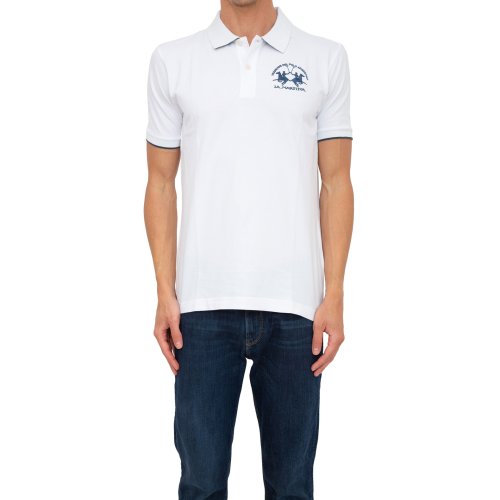Мужское поло LA MARTINA MAN POLO S/S PIQUET PIQUET STR BIANCO