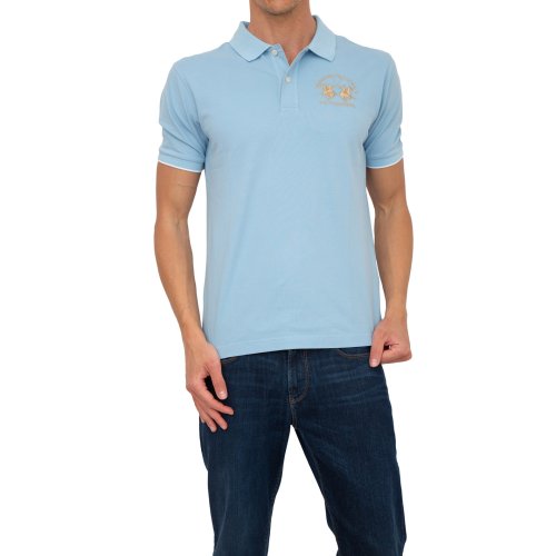 Мужское поло LA MARTINA MAN POLO S/S PIQUET PIQUET STR CELESTE