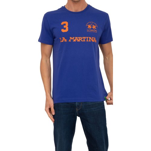 Чоловіча футболка LA MARTINA MAN T-SHIRT S/S JERSEY BLU