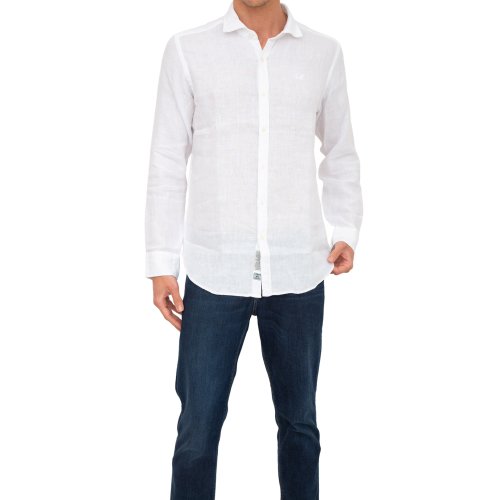 Мужская рубашка с длинным рукавом LA MARTINA  MAN SHIRT L/S LIGHT LINEN BIANCO