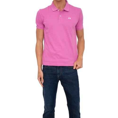 Мужское поло LA MARTINA MAN POLO S/S SLEEVE 30/1 COTTO ROSA