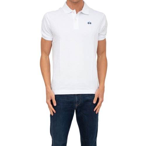 Мужское поло LA MARTINA MAN POLO S/S SLEEVE 30/1 COTTO BIANCO