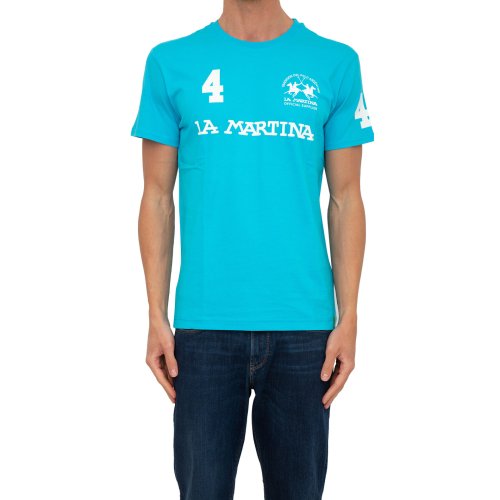 Мужская футболка LA MARTINA MAN T-SHIRT S/S JERSEY AZZURRO