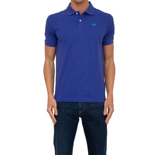 Чоловіче поло LA MARTINA MAN POLO S/S SLEEVE 30/1 COTTO BLU