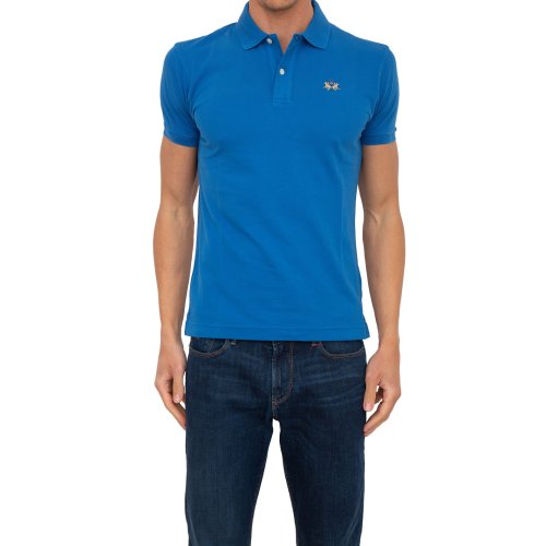 Чоловіче поло LA MARTINA MAN POLO S/S PIQUET PIQUET STR BLU