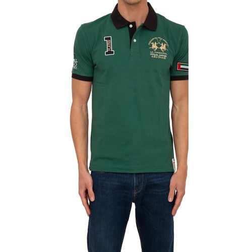 Мужское поло LA MARTINA MAN POLO S/S PIQUET STRETCH VERDE