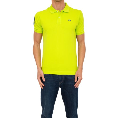Чоловіче поло LA MARTINA MAN POLO S/S PIQUET STRETCH VERDE