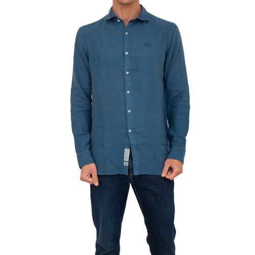 Мужская рубашка с длинным рукавом LA MARTINA MAN SHIRT L/S LIGHT LINEN BLU