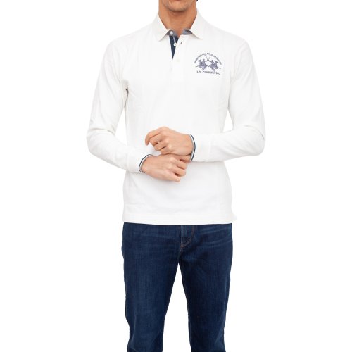 Чоловіче поло LA MARTINA MAN POLO S/S HEAVY JERSEY BIANCO