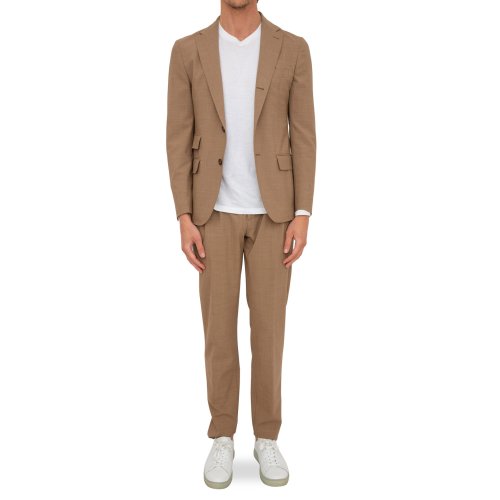 Мужской классический костюм ELEVENTY SINGLE BREASTED SUIT PENCES PANTS CAMMELLO