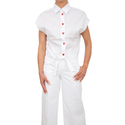 Жіноча сорочка з коротким рукавом LOVE MOSCHINO CAMICIA BIANCO