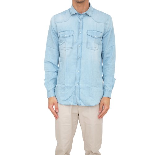 Чоловіча сорочка з довгим рукавом LIU JO CAMICIA BLU DENIM