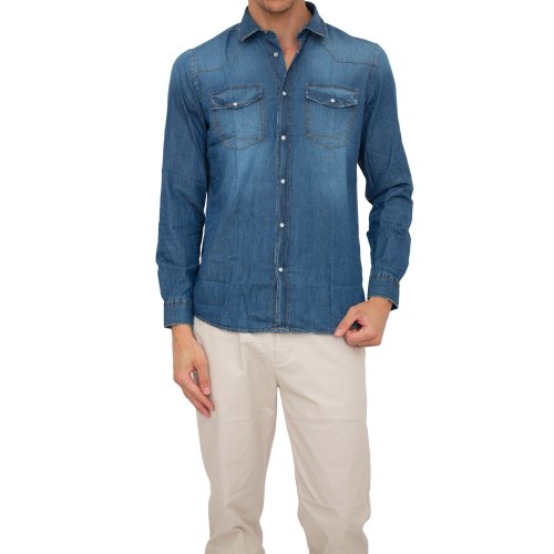 Чоловіча сорочка з довгим рукавом LIU JO CAMICIA BLU DENIM