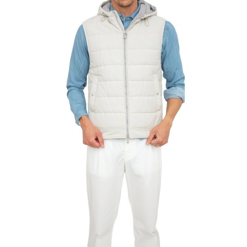 Мужская жилетка ELEVENTY GILET WITH HOODIE AVORIO