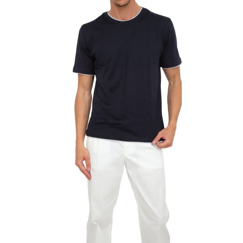 Мужская футболка ELEVENTY ROUND NECK T-SHIRT BLU