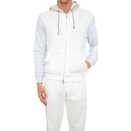Мужская толстовка ELEVENTY FULL ZIP SWEATSHIRT BIANCO