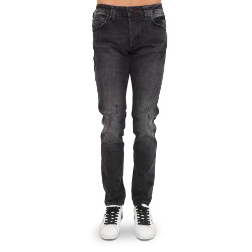 Мужские джинсы PHILIPP PLEIN Super Straight Cut Skull NERO