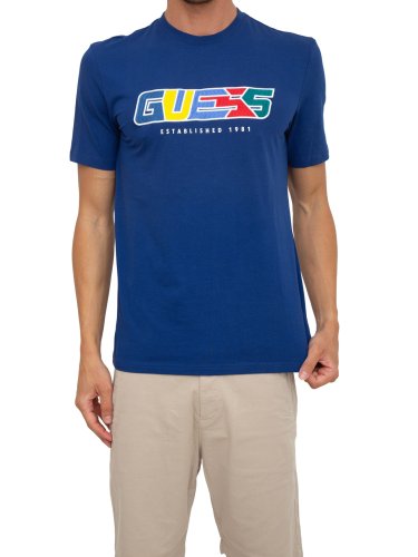 Чоловіча футболка GUESS JEANS CAMICIA MANICA CORTA BLU