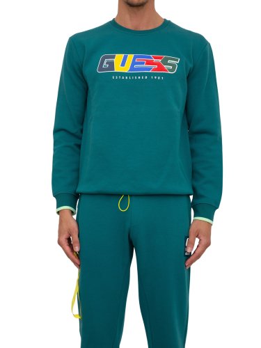 Мужская толстовка GUESS JEANS FELPE MANICA LUNGA VERDE